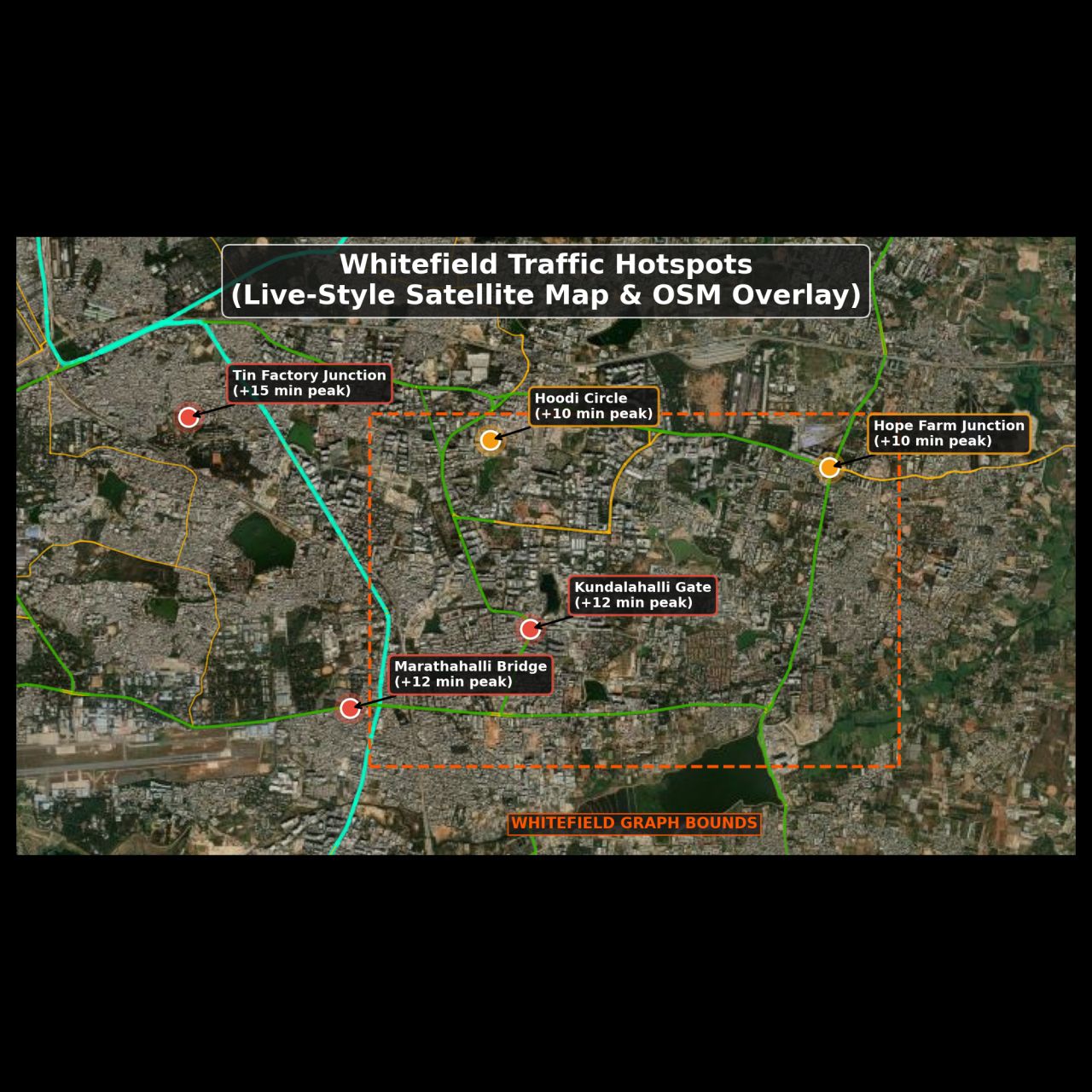 Whitefield Traffic Hotspots Map Layout